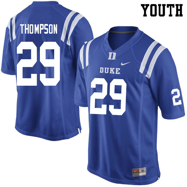 Youth #29 Nate Thompson Duke Blue Devils College Football Jerseys Sale-Blue